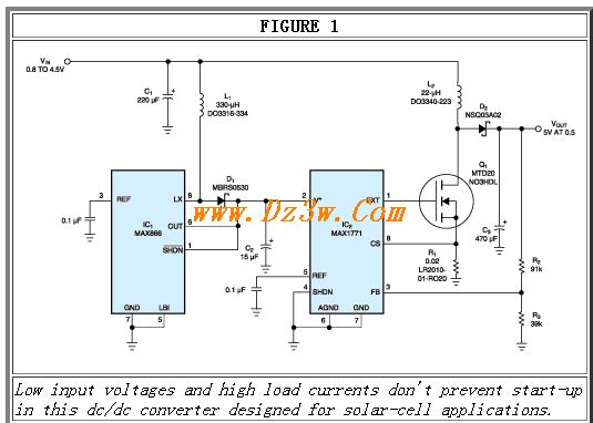低电压启动的太阳能电池电路图