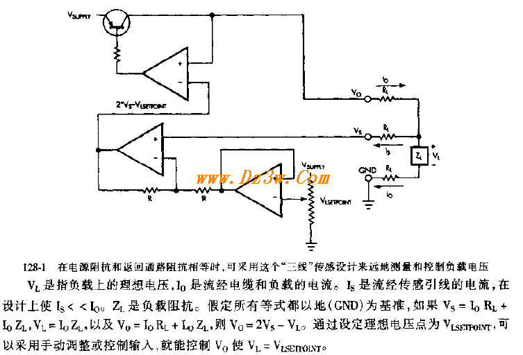 采用三线传感的远程充电电路图