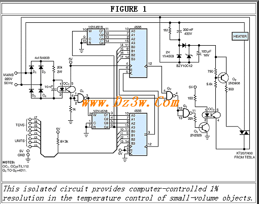 数字控制温度控制器电路电路图