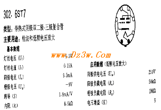 6ST7a href=http://www.dz3w.com/info/tube/ target=_blank class=infotextkeya href=http://www.dz3w.com/component/tube/tubeindex.htm target=_blank class=infotextkey电子管/a参数/a