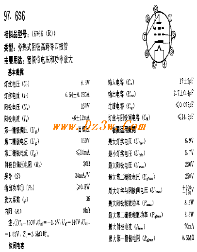 6S6a href=http://www.dz3w.com/info/tube/ target=_blank class=infotextkeya href=http://www.dz3w.com/component/tube/tubeindex.htm target=_blank class=infotextkey电子管/a参数/a及引脚图