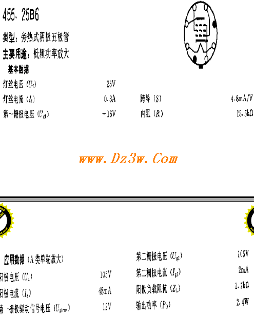 25B6a href=http://www.dz3w.com/info/tube/ target=_blank class=infotextkey电子管参数/a