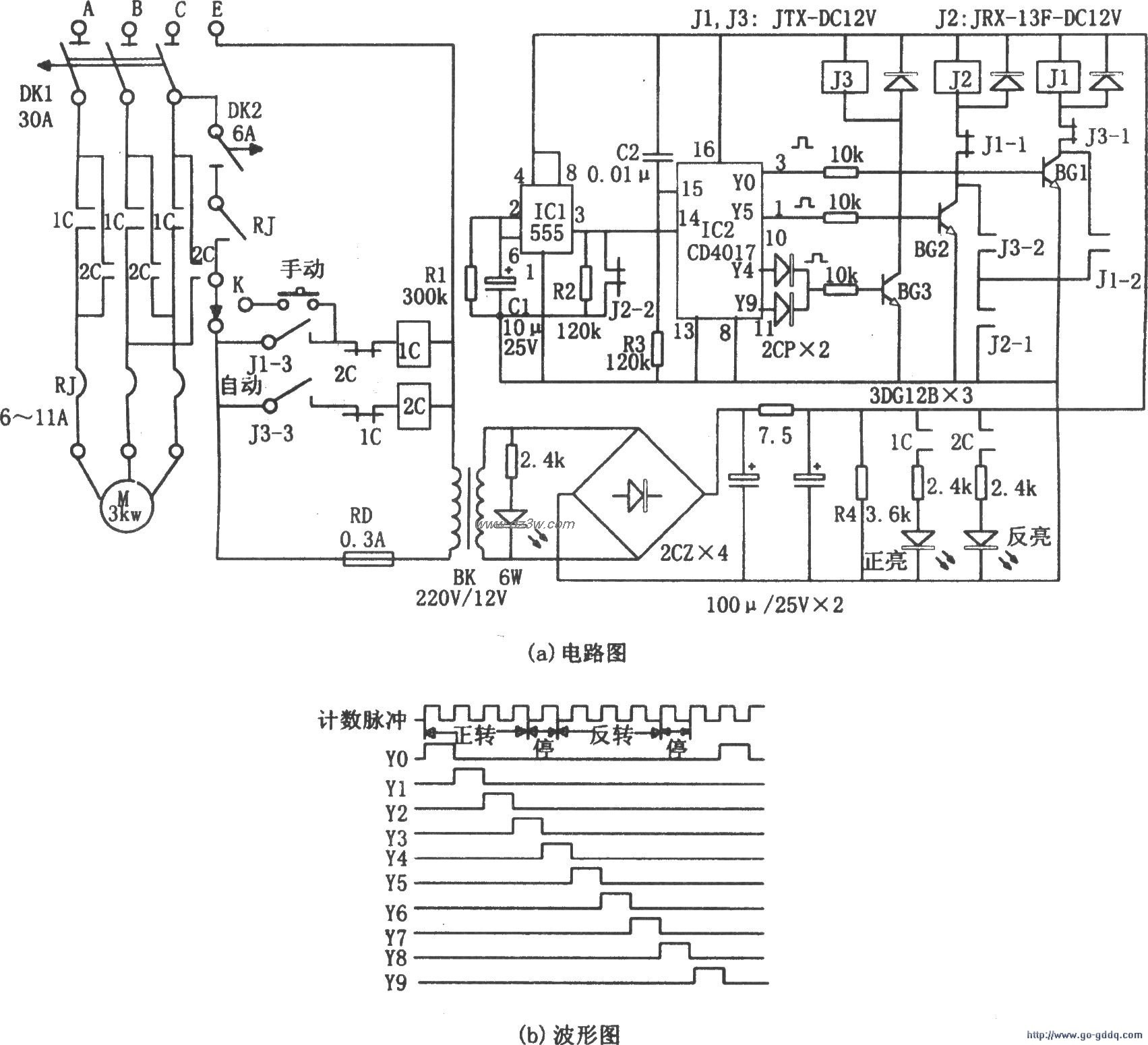 用CD4017和NE555构成的大电路图