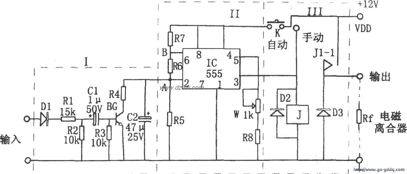 用EN555构成的汽车空调控电路图