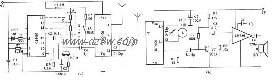 火灾监测无线报警电路电路图
