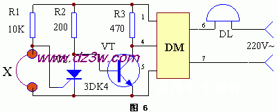 线断式防盗报警器电路图