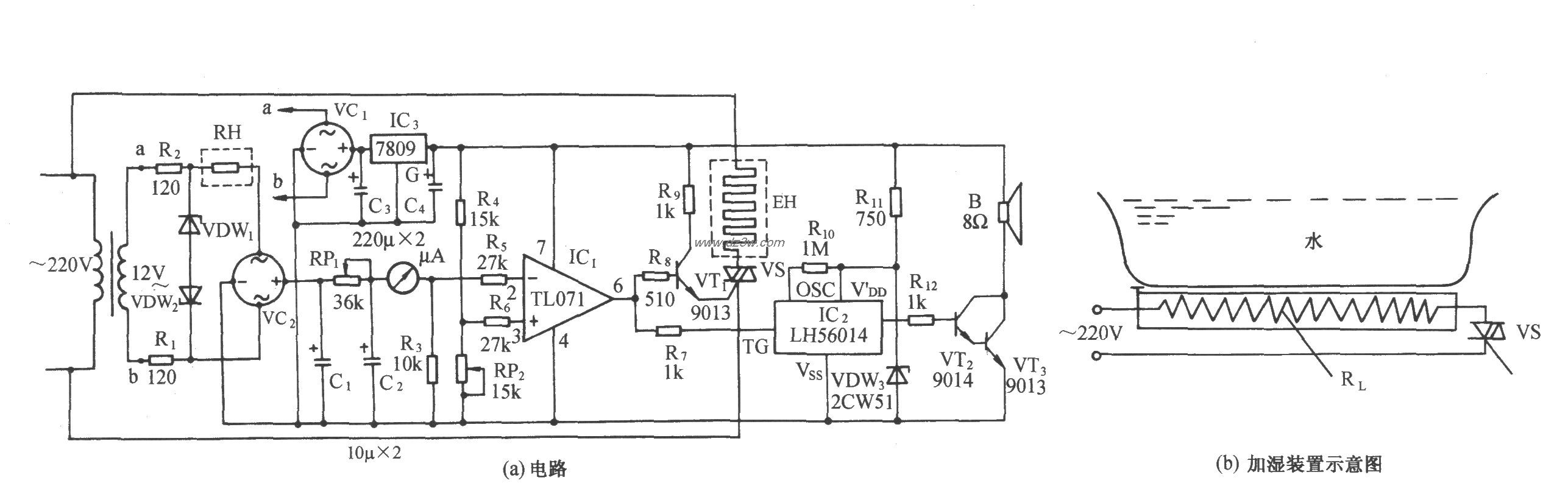 暖房花卉育苗湿度控制伴电路图
