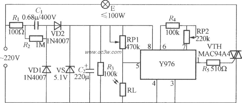 路障闪烁告警电路(2)电路图