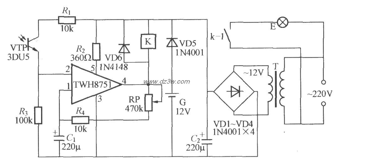路障闪烁告警电路(1)电路图