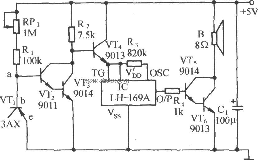 PC机CPU过热语言告戒器电电路图