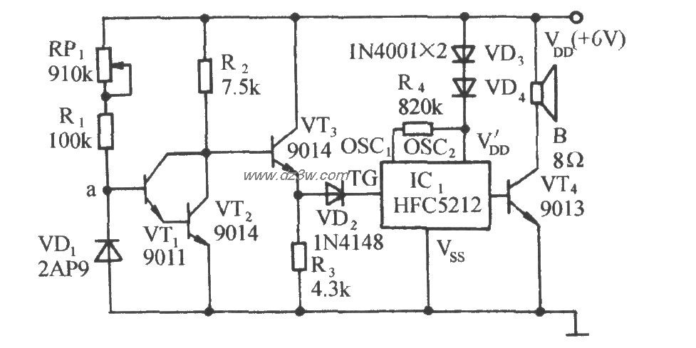 电动机过热语言报叫电路电路图