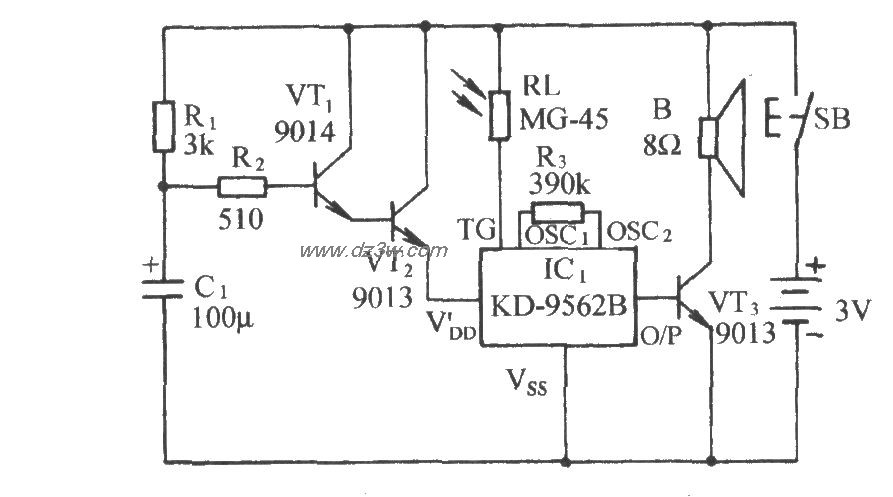 钱柜或密室被撬自动报警电路图