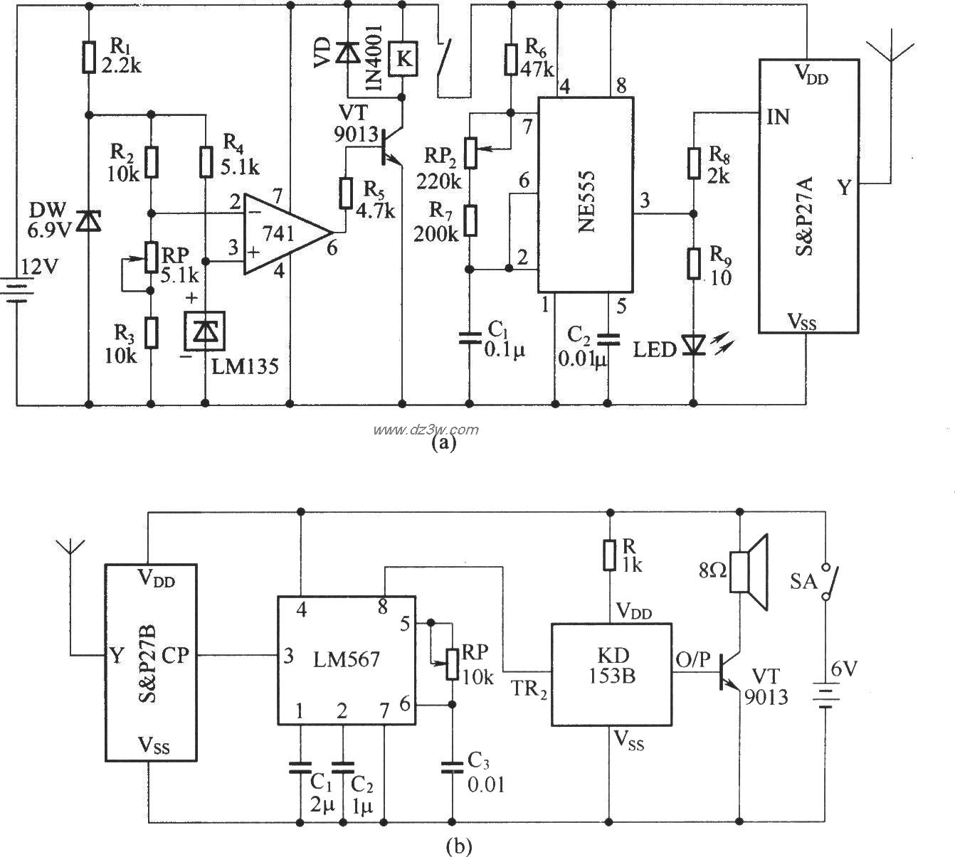 极限温度超温报警器电路图