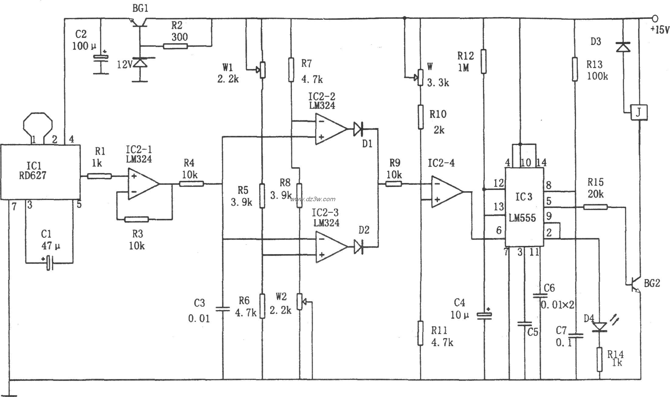 多普勒防盗报警电路(LM5电路图