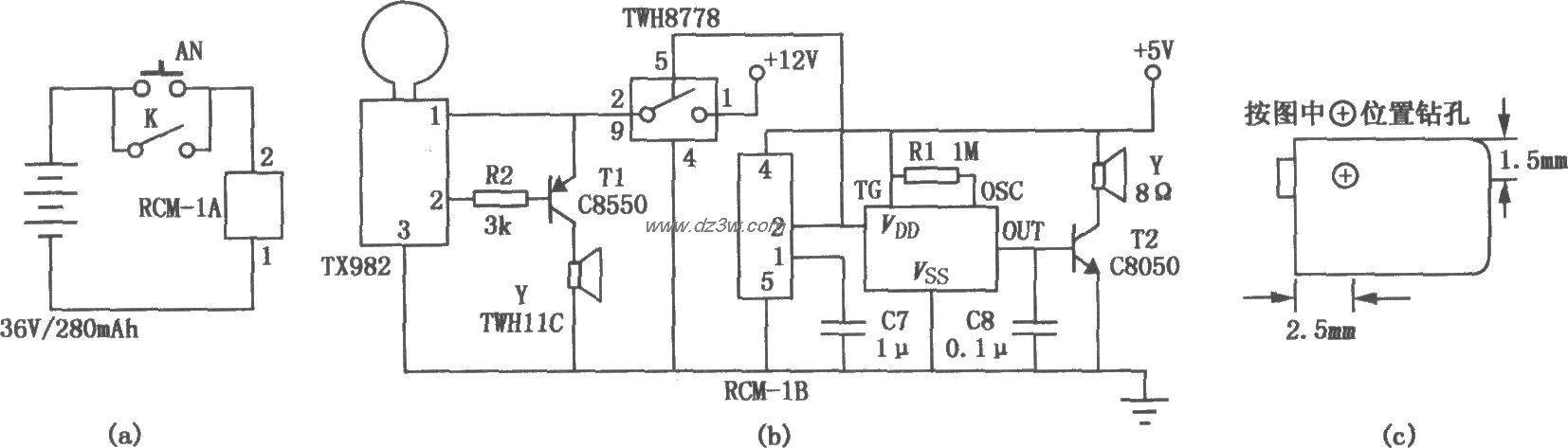 由TX982构成的锁控智能型电路图