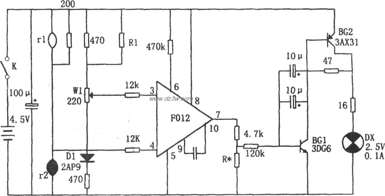 可燃易爆气体报警电路(F电路图