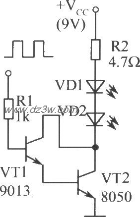 两只红外发光二极管的驱电路图