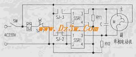 单相电动机定时正反转控电路图