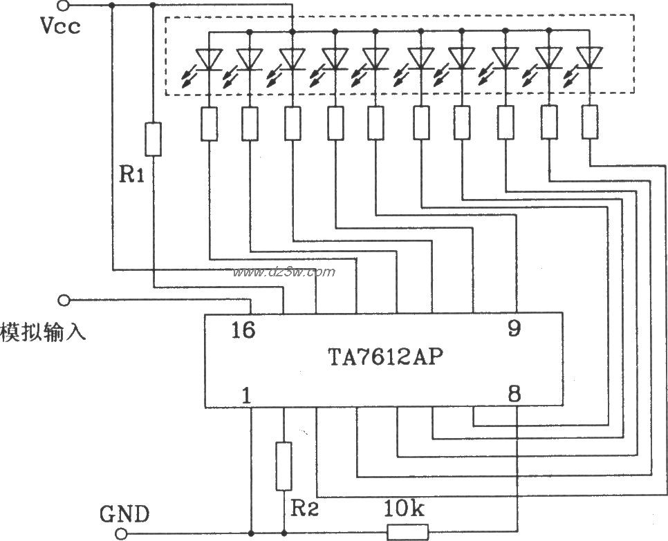 TA7612AP构成一条10点共电路图
