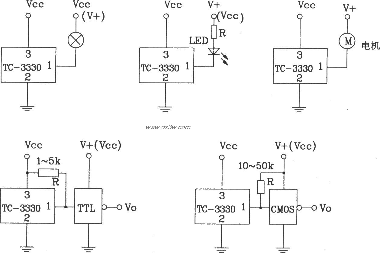 TC-3330单片集成光电开关电路图