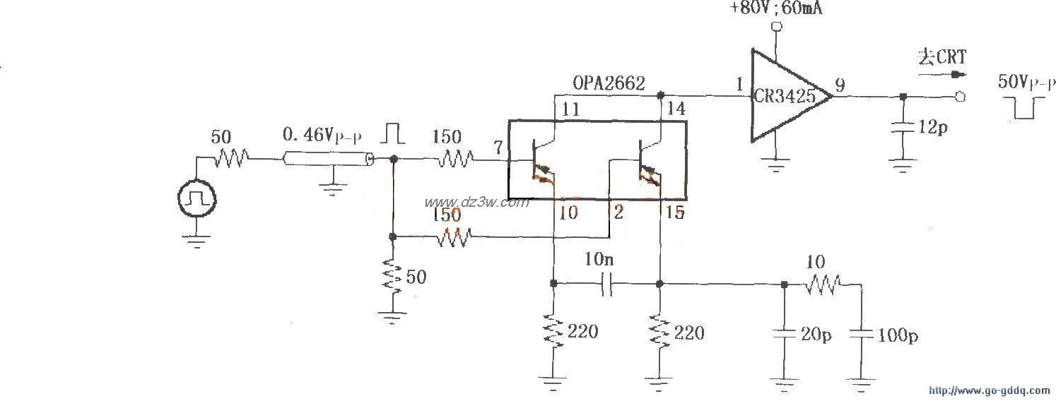 由OPA2662构成图形监控器电路图