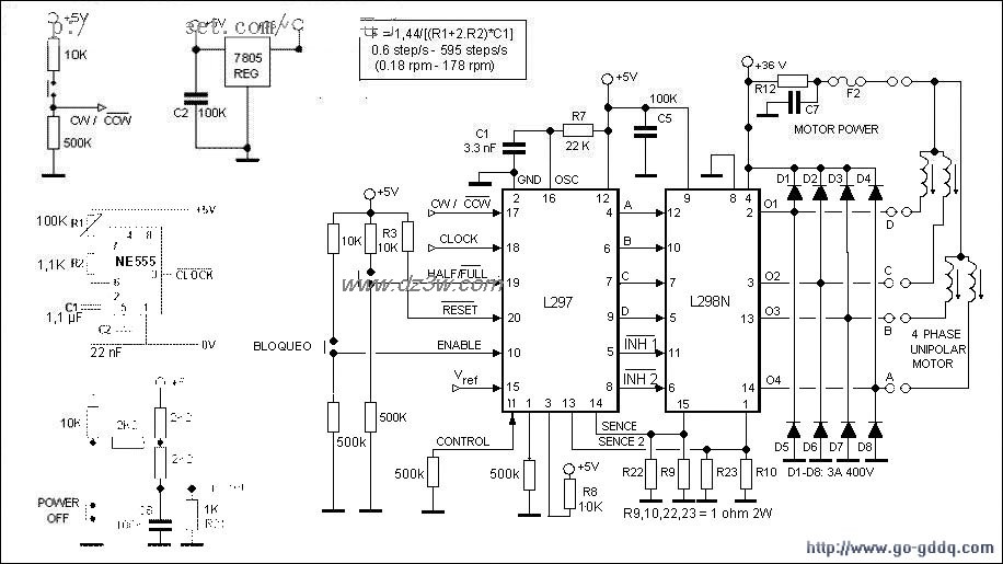 两相/四相(L297+L298)步电路图