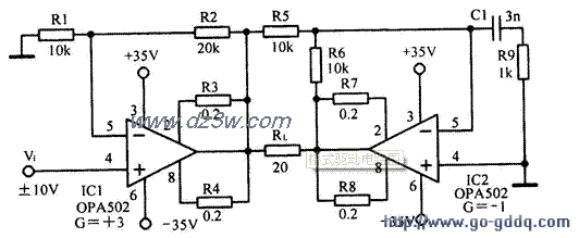用OPA502的桥式驱动电路电路图
