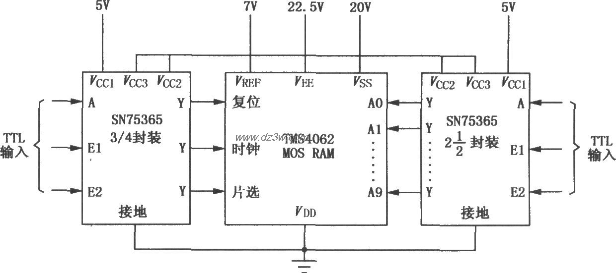 SN75365四TTL-MOS驱动器电路图