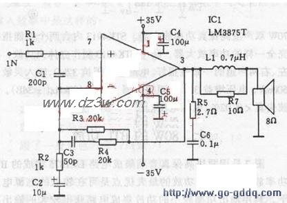 用LM3875T构成的60W高保电路图