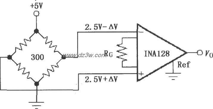 由INAl28构成的电阻电桥电路图