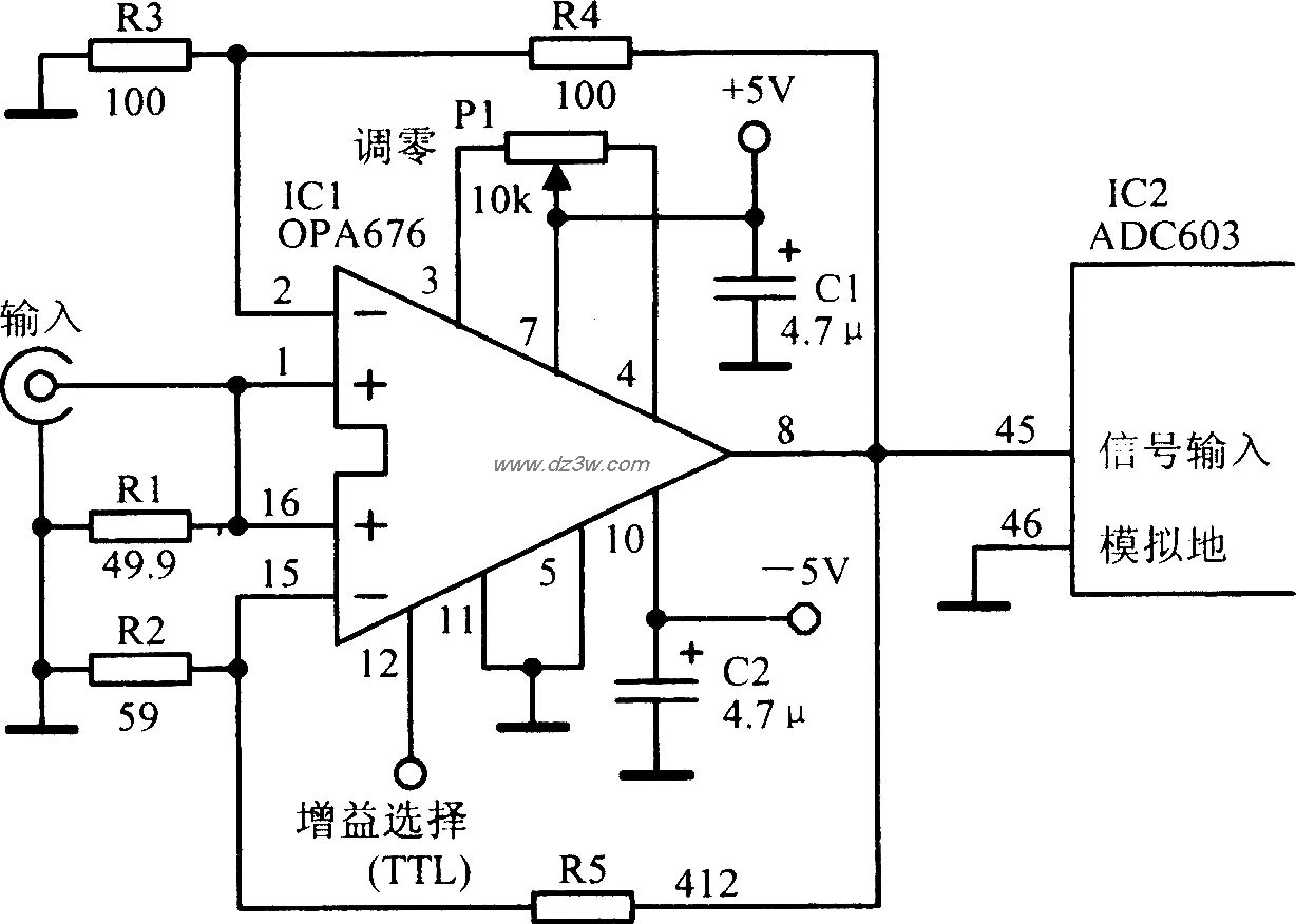 用于浮点交换的增益可编电路图