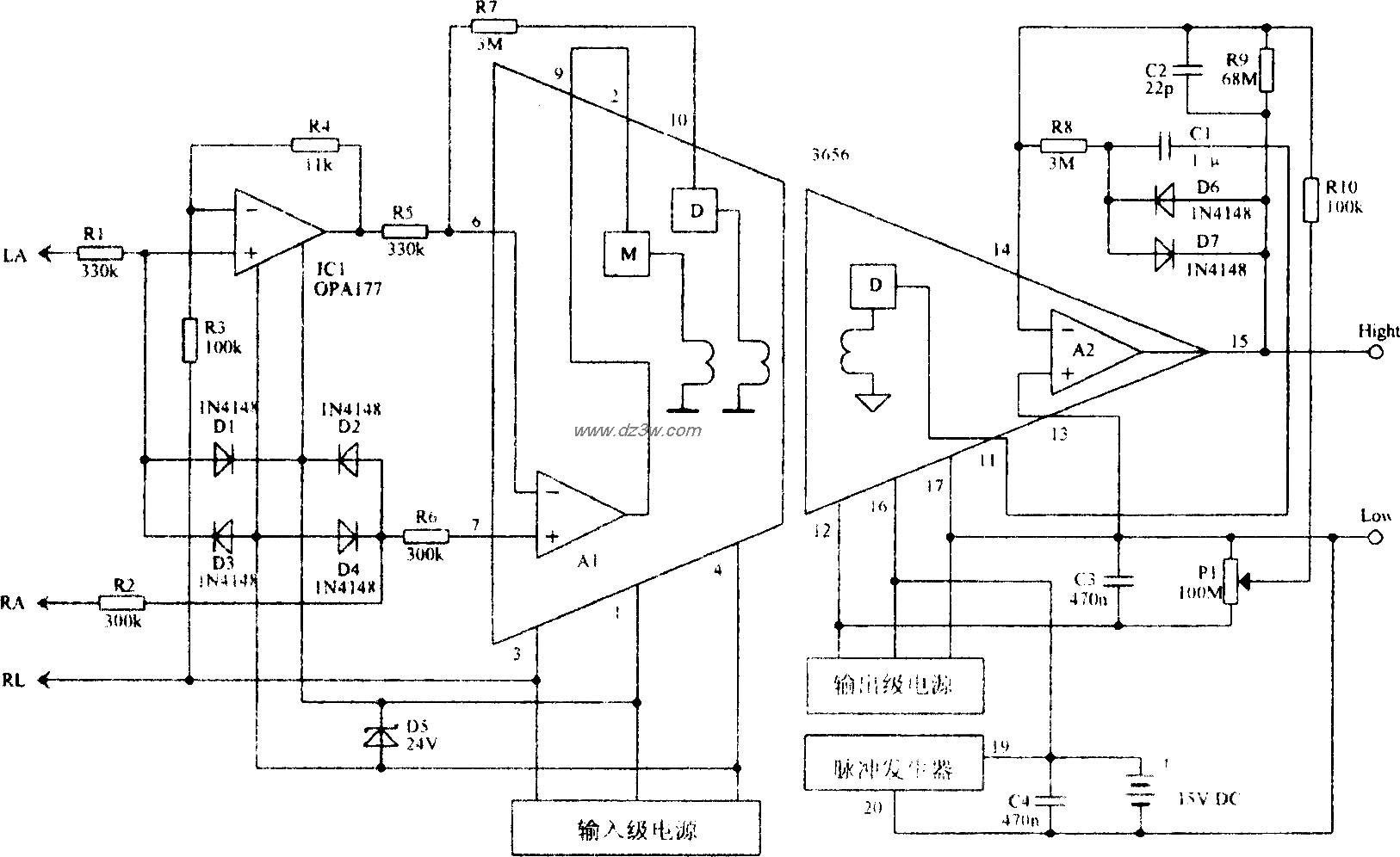 心电图放大电路电路图