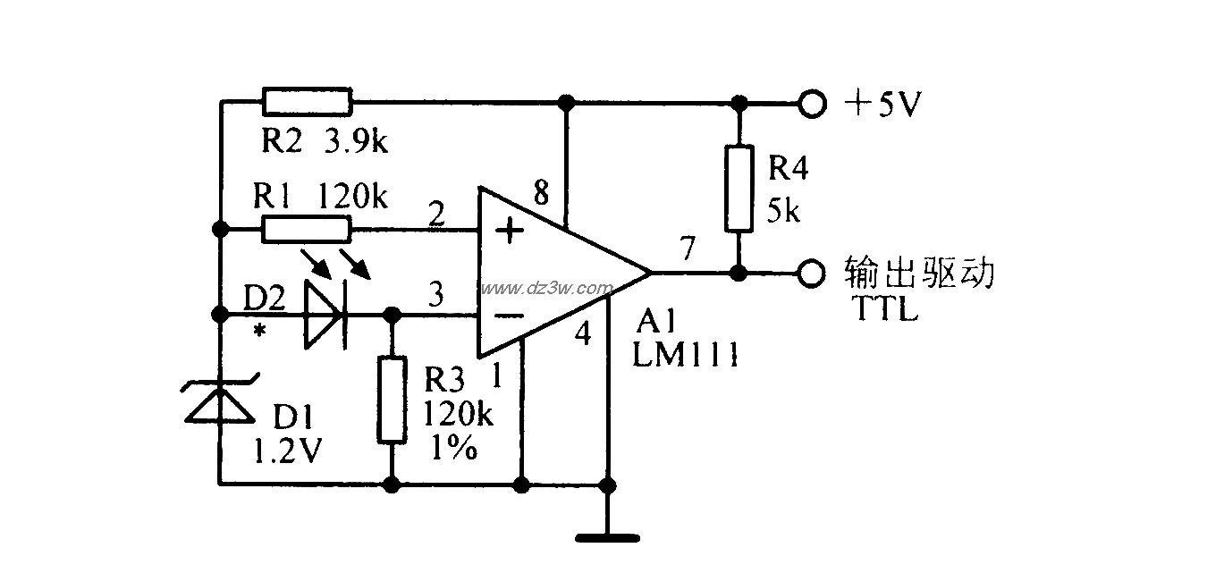 光一电变换放大电路电路图