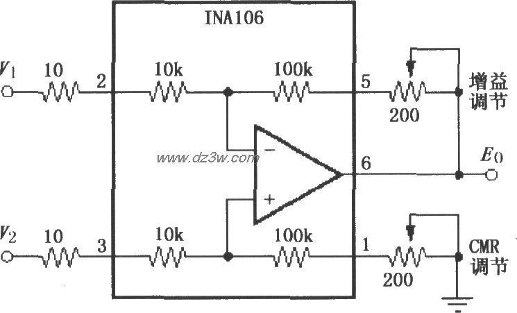 具有增益和共模抑制比可电路图