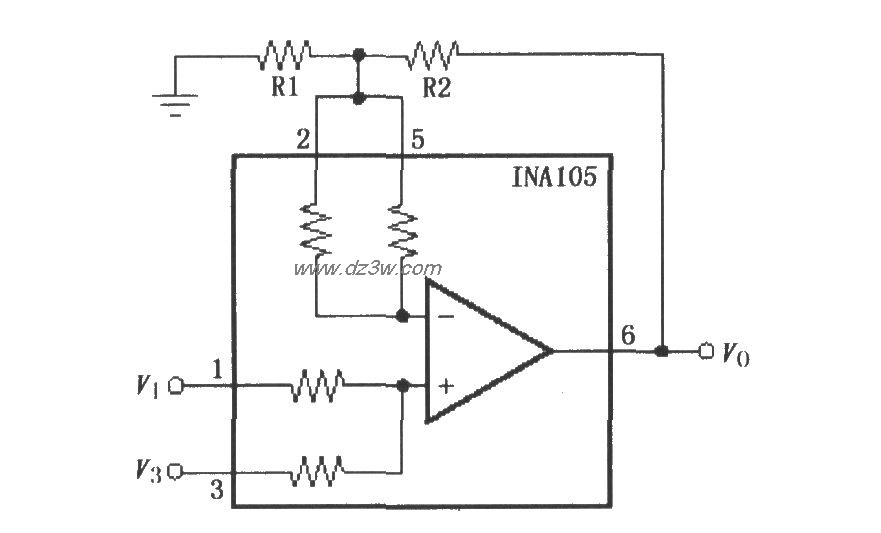 具有增益的精密加法放大电路图