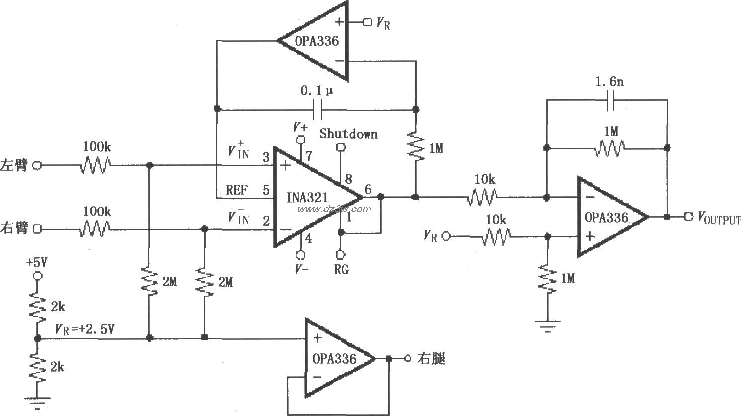 由INA321／322构成的低成电路图