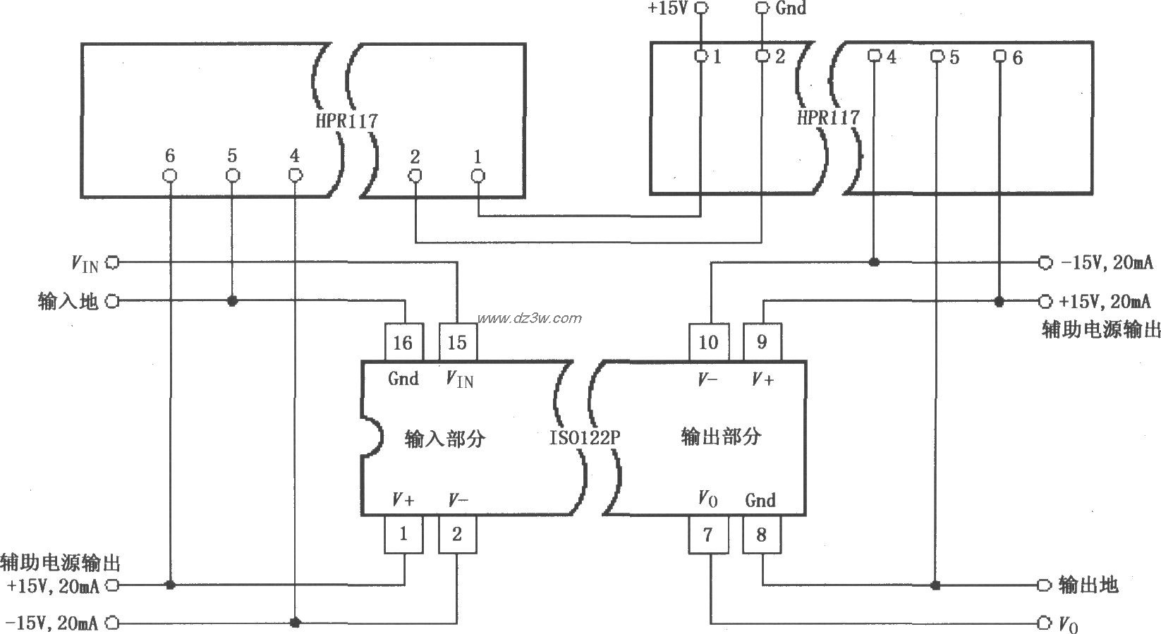 ISO122P／124具有三端口电路图