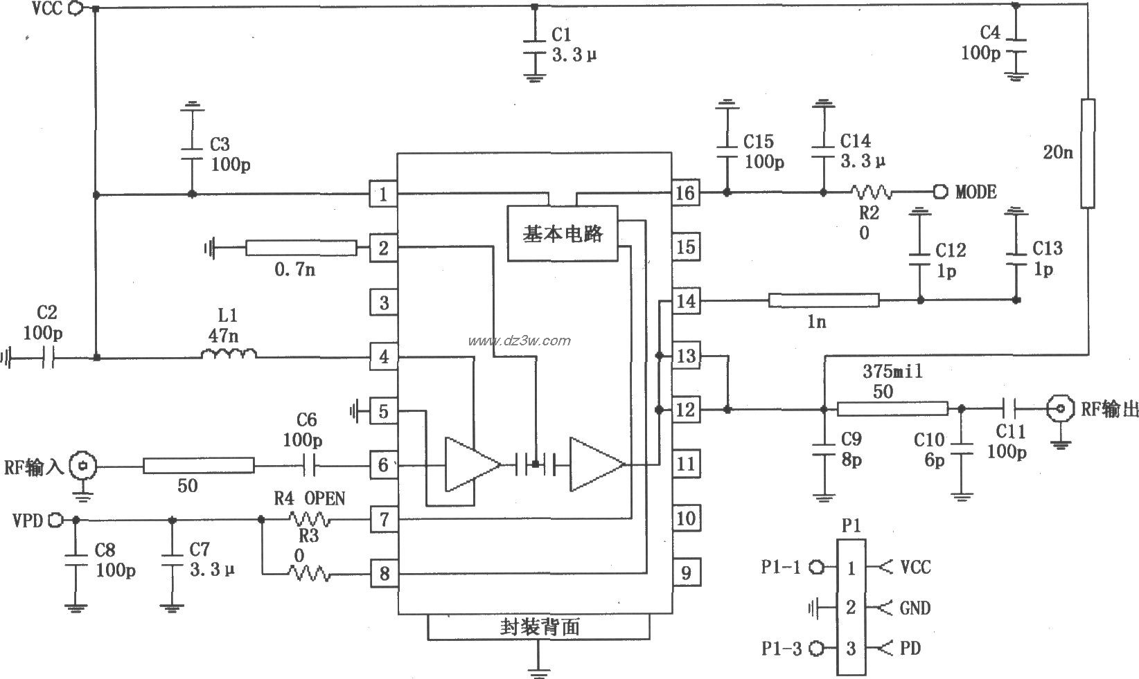 由RF2152构成的877～924电路图