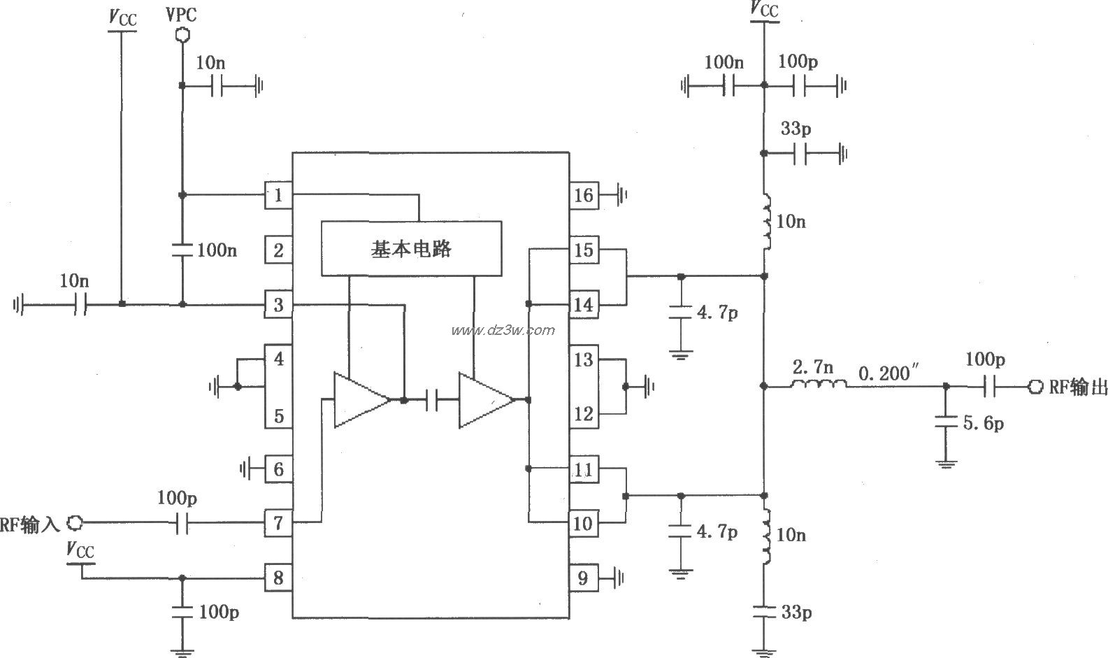 RF2131在4.8V电源供电时电路图