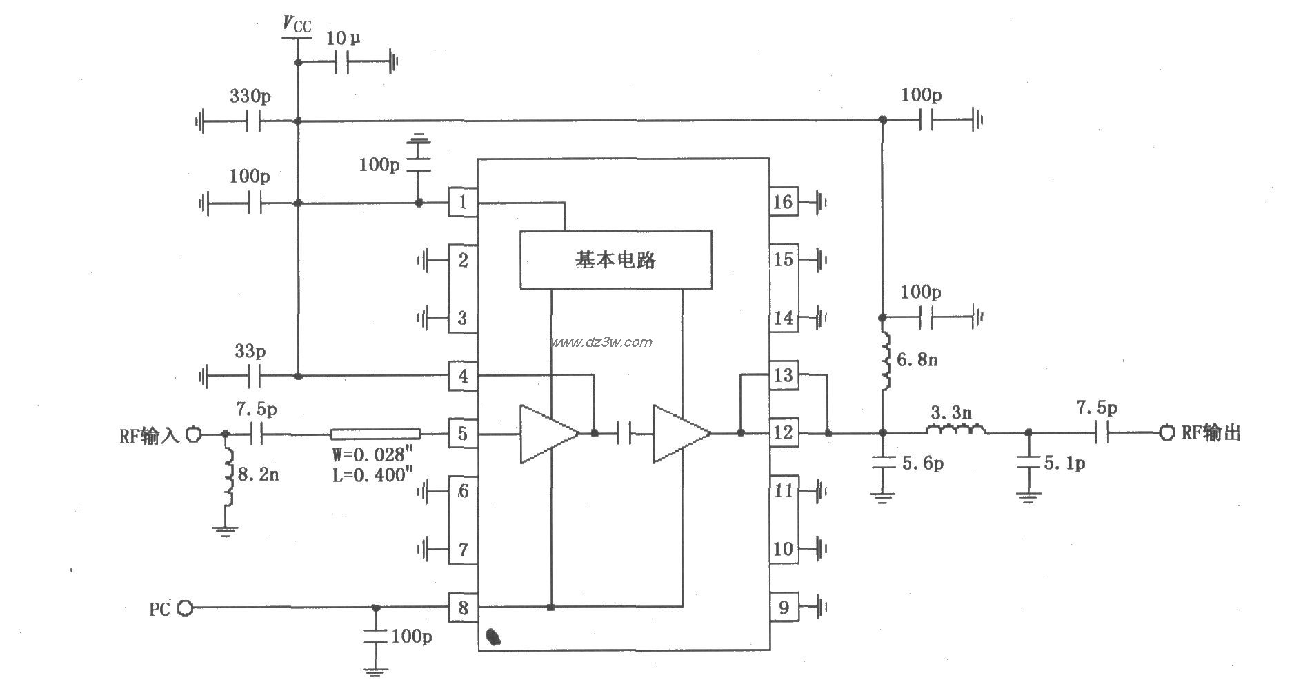 由RF2104构成的915MHz中电路图