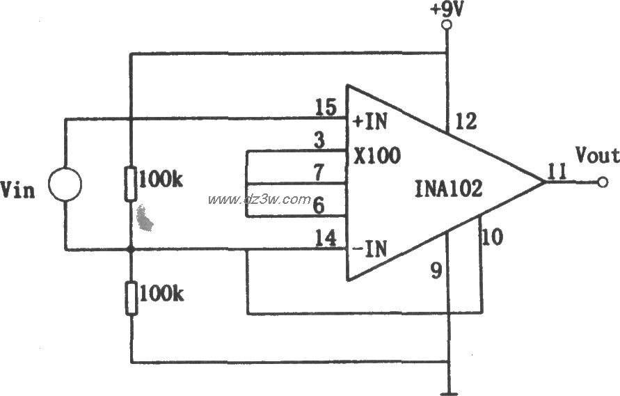 单电源低功耗仪用放大电电路图