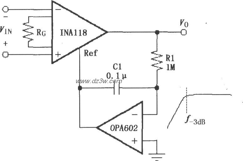 由INA118构成的交流耦合电路图