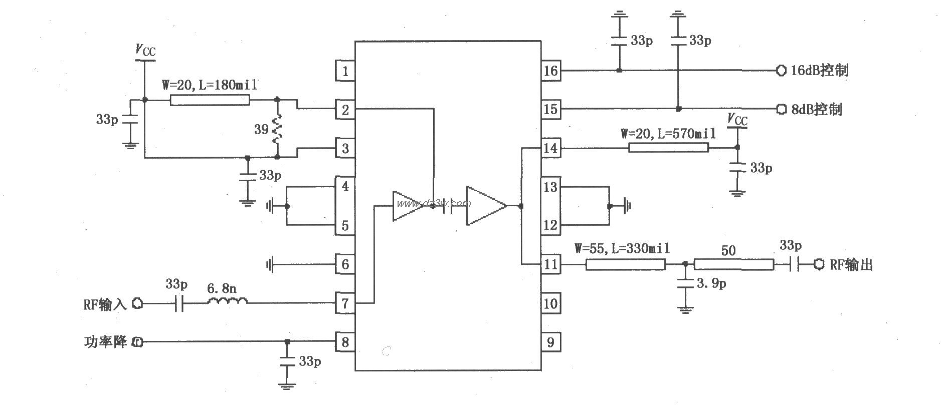 由RF2155构成的915MHz功电路图