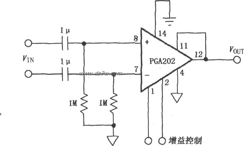 交流耦合差动放大器(PGA电路图