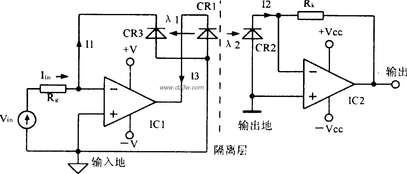 光耦线性隔离放大器3650电路图