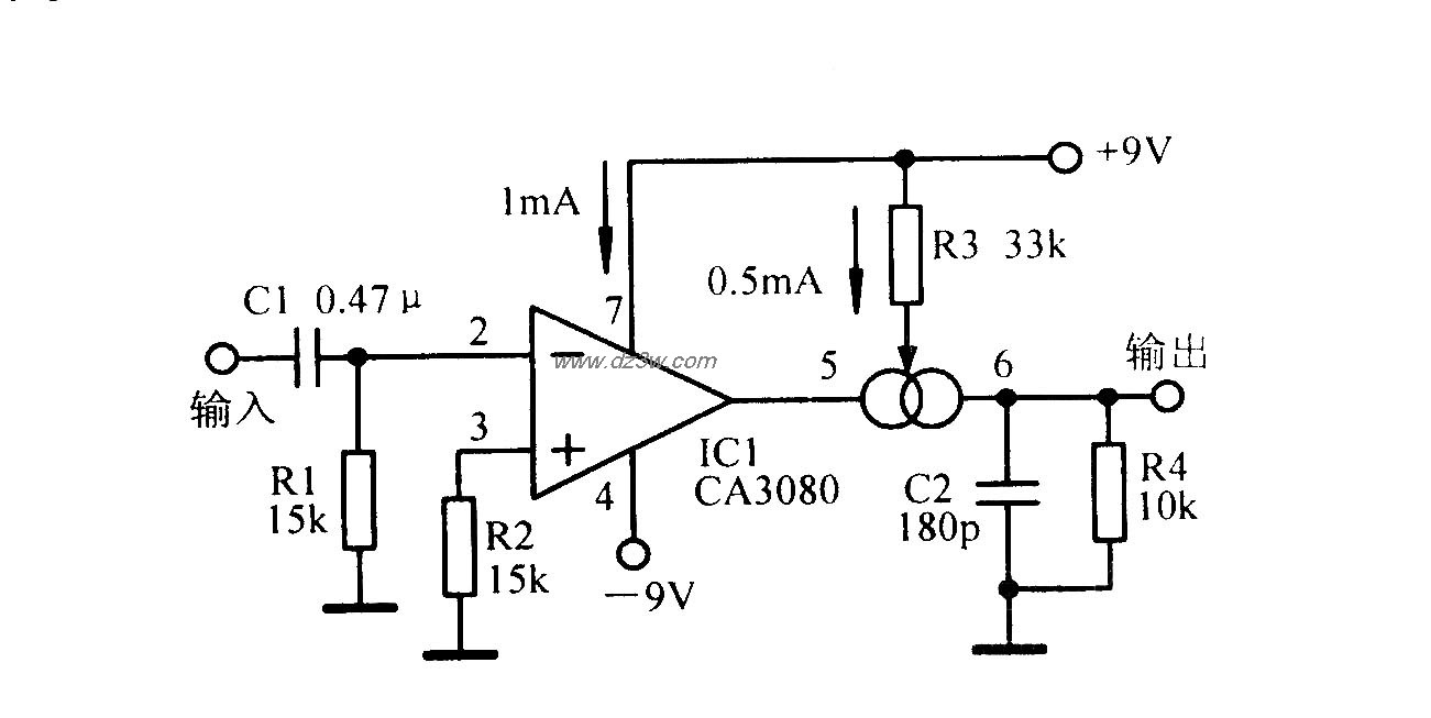 交流40dB反相放大电路电路图