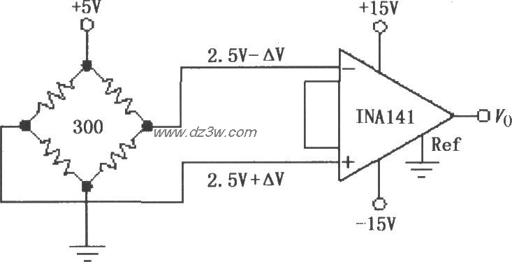 由INA141构成的电阻电桥电路图