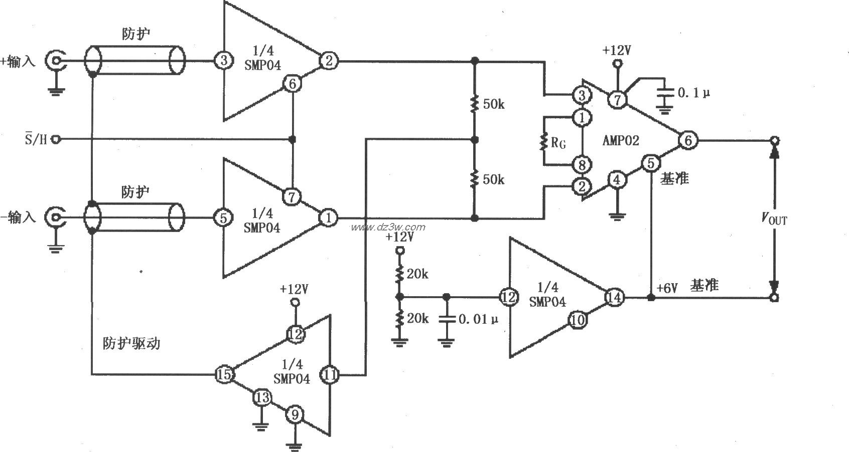 由SMP04构成具有防护驱动电路图