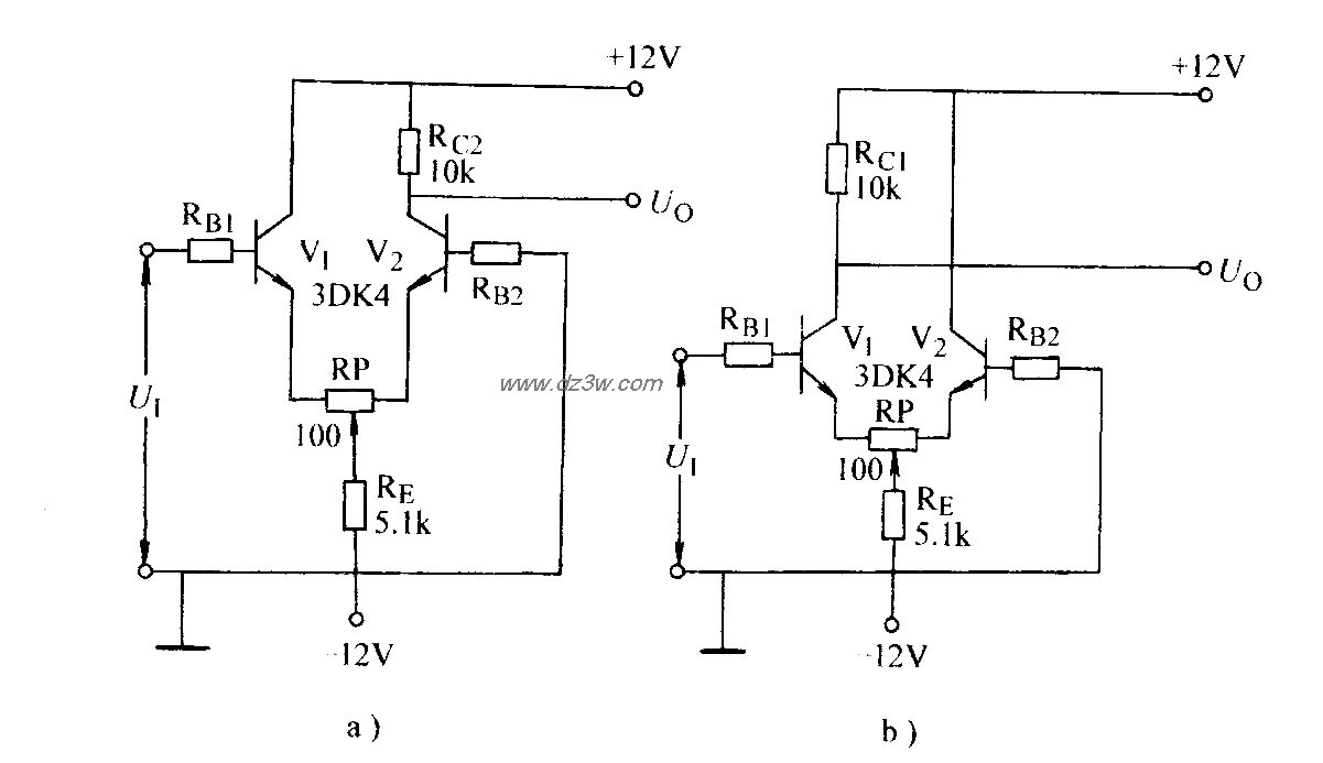单端输出差动放大器电路电路图