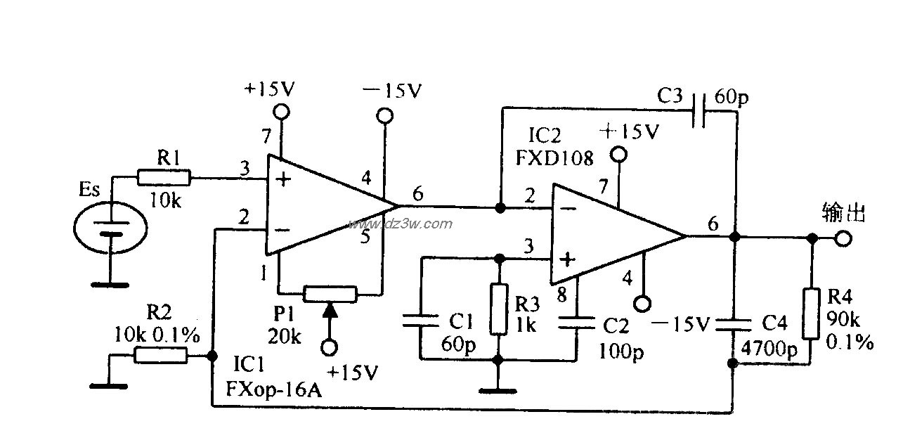 标准电池缓冲放大电路电路图